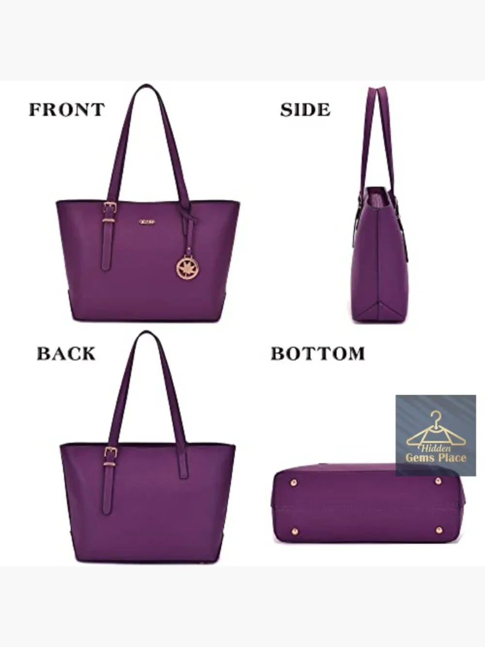 Women's 3-Piece Handbag Set - Top Handle Satchel Tote with Matching Wallet and